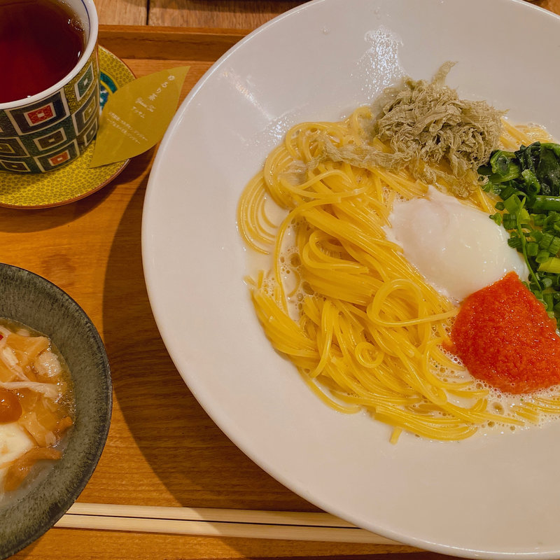 明太子とほうれん草の豆乳カルボナーラ(こなな 横浜モアーズ店)