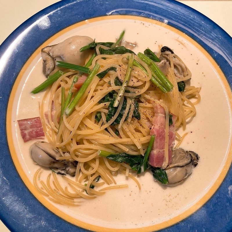カキとほうれん草のクリームパスタ(ボスコ ｄｉ パスタ)