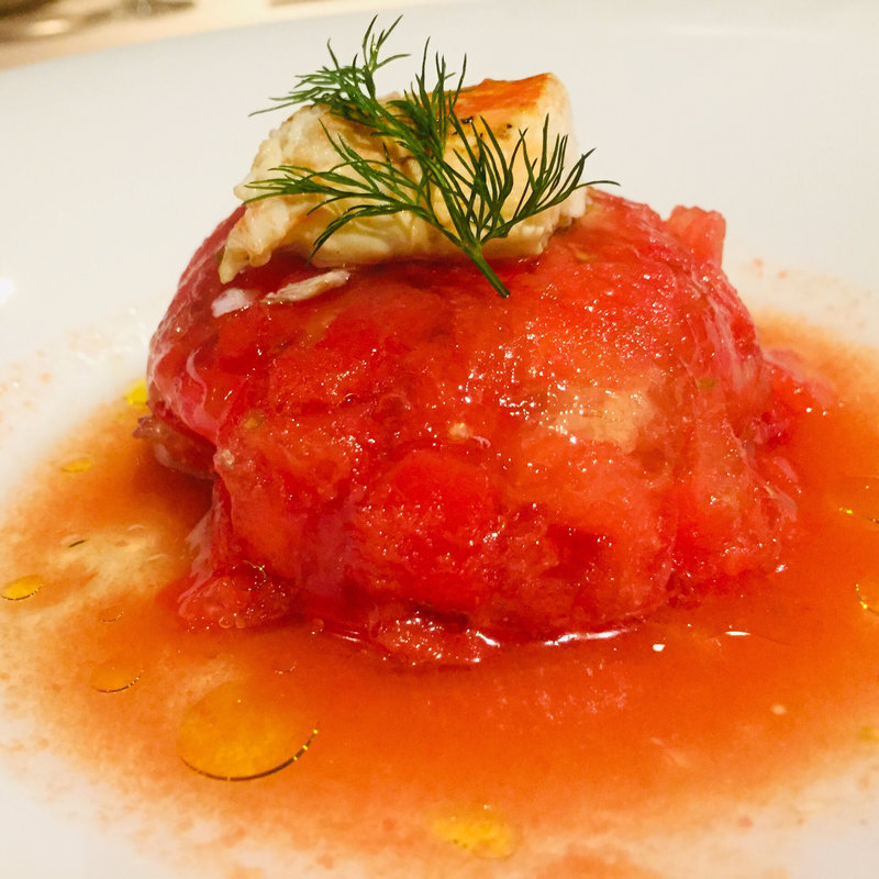 タラバガニと鹿児島産デコポンの生クラブケーキ(フランス厨房 旬彩 中央駅店 )