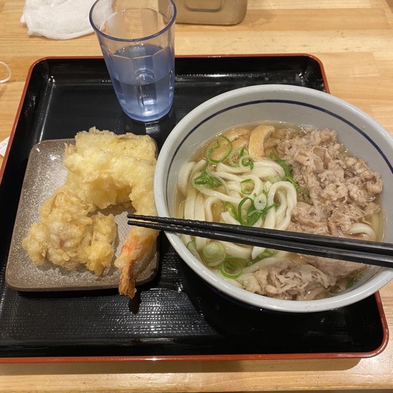 温デラックスかけうどん（並盛）(おにやんま 渋谷パルコ店)