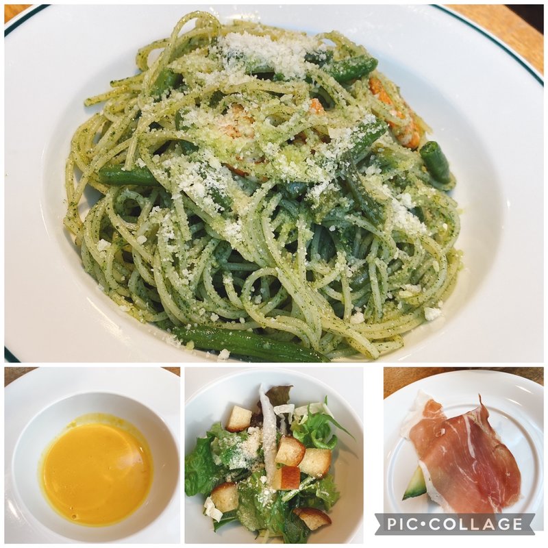 パスタランチ（海老とインゲンのジェノベーゼ）(ハーミットグリーンカフェ)