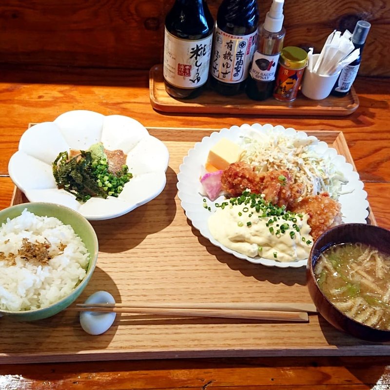 チキン南蛮&胡麻ぶり定食(博多炉端 魚男)