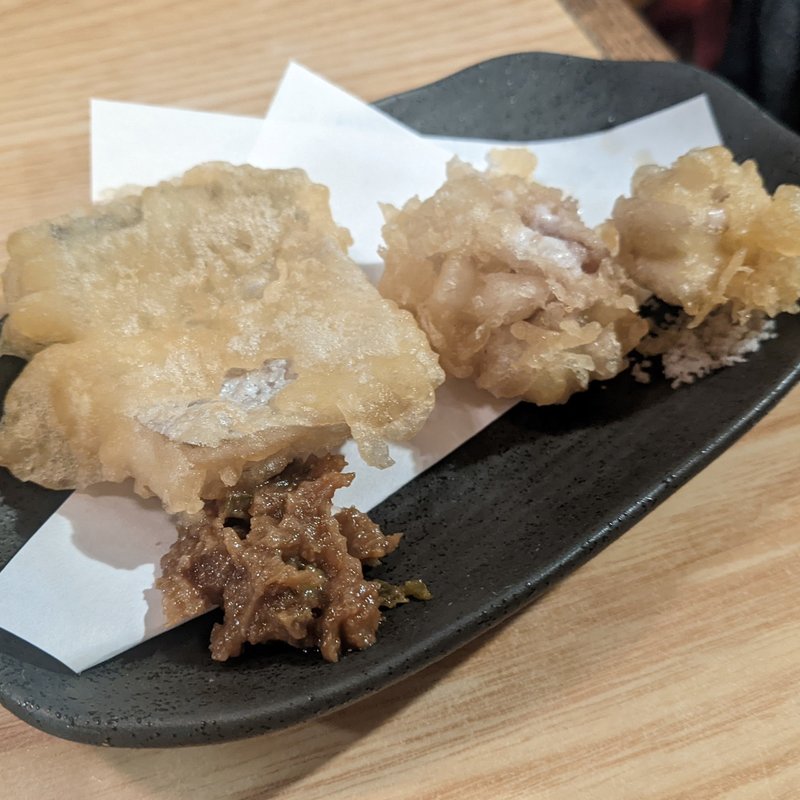 太刀魚・白子天ぷら(日本酒バル 醸ス)