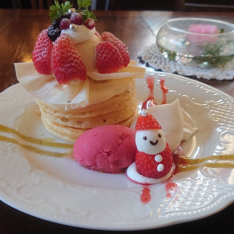 クリスマスパンケーキ(カフェ アンジェ)
