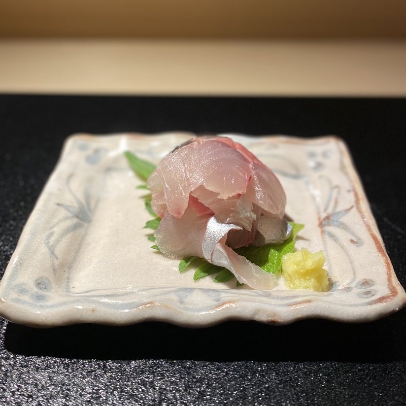 アジのお造り(日本料理いまい)