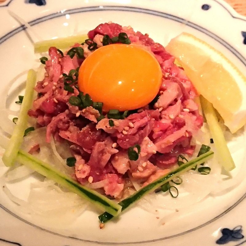 鴨ユッケ(鳥ぎん みなとみらい店)