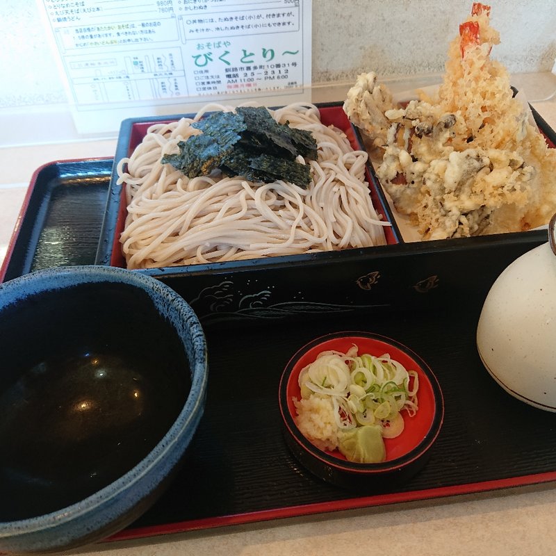 天ざるそば(おそばやびくとりー)
