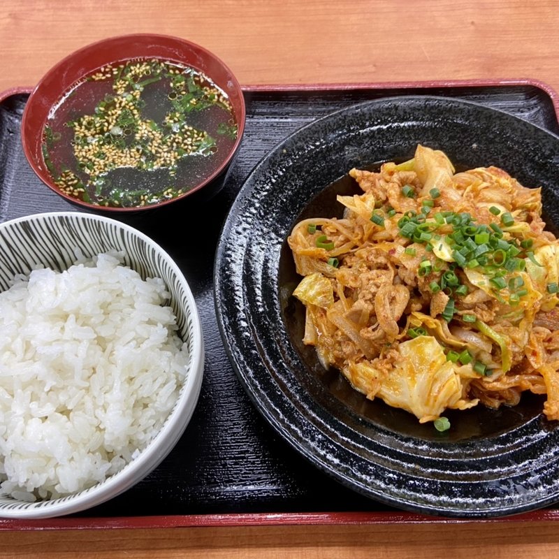 豚キムチ定食(博多 釜どん)