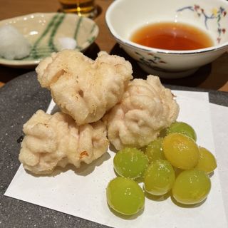 白子と銀杏の天ぷら(蕎麦 やっ古)