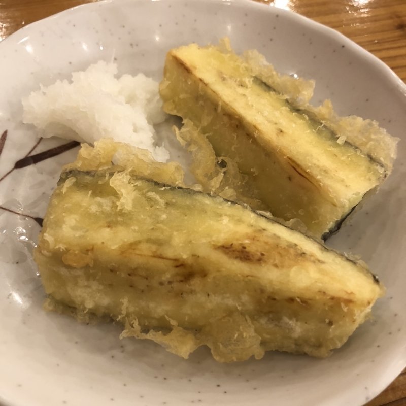 天ぷら 茄子(海鮮屋台 おくまん 鳳駅前店)