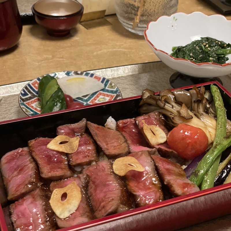  黒毛和牛 サーロイン　ステーキ重（100g）(黒毛和牛　牛重　はこの和)