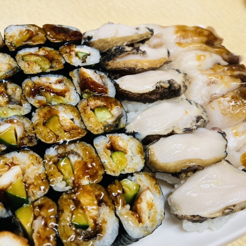 うな胡瓜巻、鮑、とり貝(春駒　支店 )