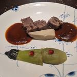 近江牛ネックやわらか煮、海老芋、翡翠茄子(さ行)