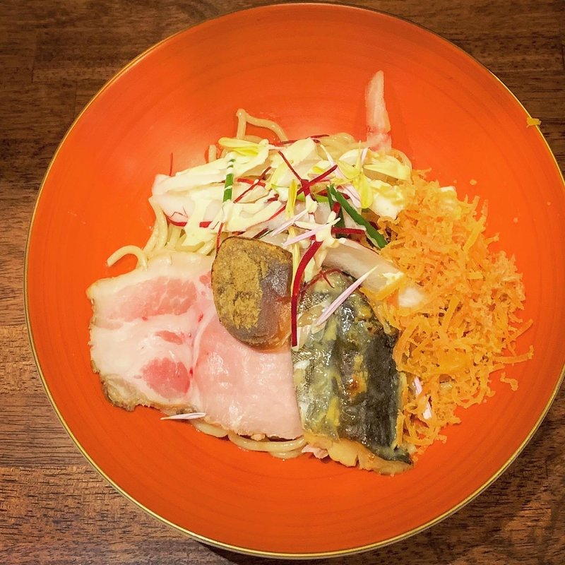 限定　自家製カラスミと銀鱈西京のまぜそば(海老丸らーめん)