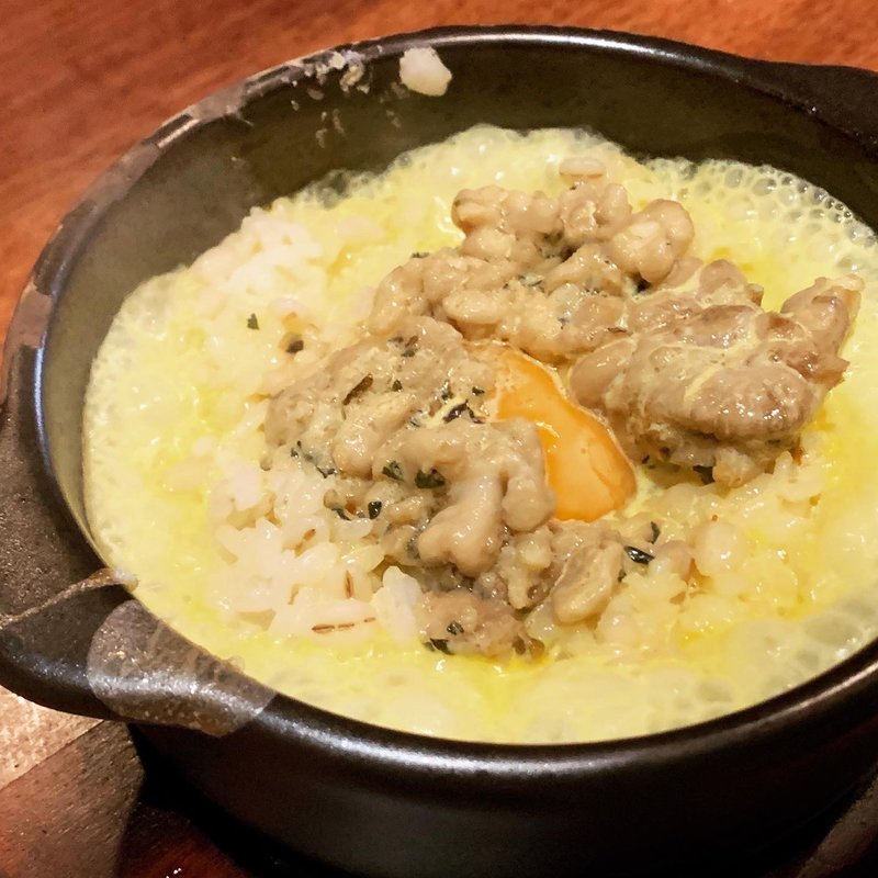 限定　鱈白子ハーブリゾット カラスミかけ(海老丸らーめん)