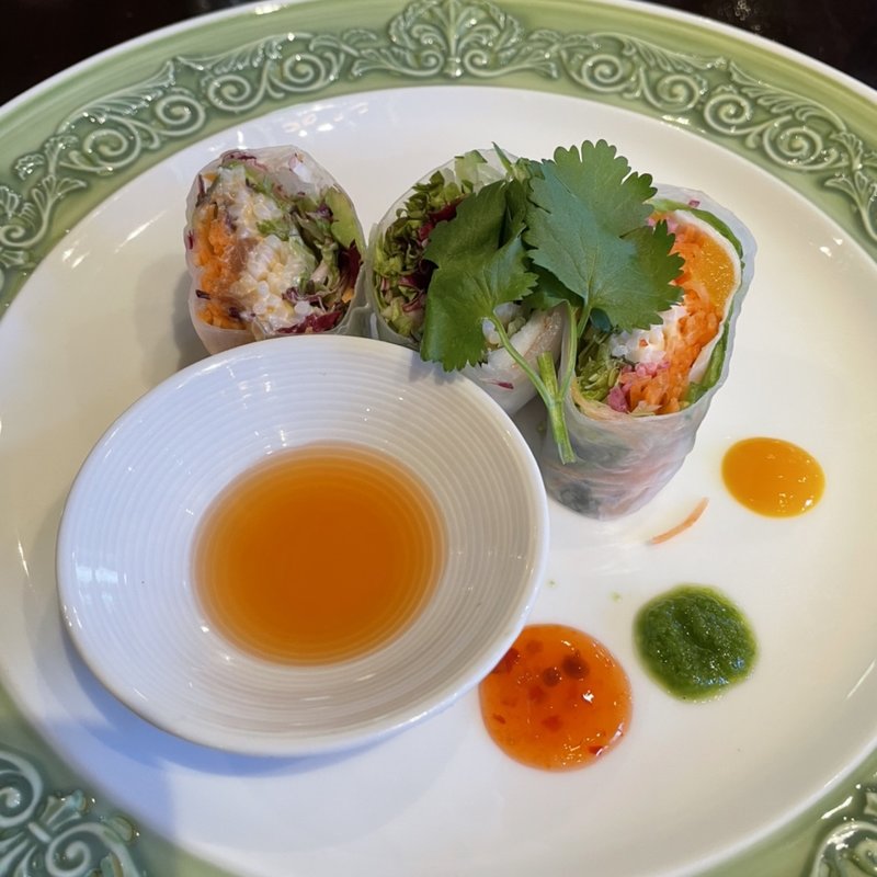 ランチAコースの前菜　生春巻3種盛合わせ(カサブランカシルク 丸ビル店)
