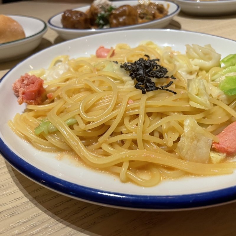 明太子と塩昆布のバター醤油パスタ(chano-ma 二子玉川店)