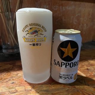 缶ビール(サッポロ黒ラベル)(男そば 連獅子 )