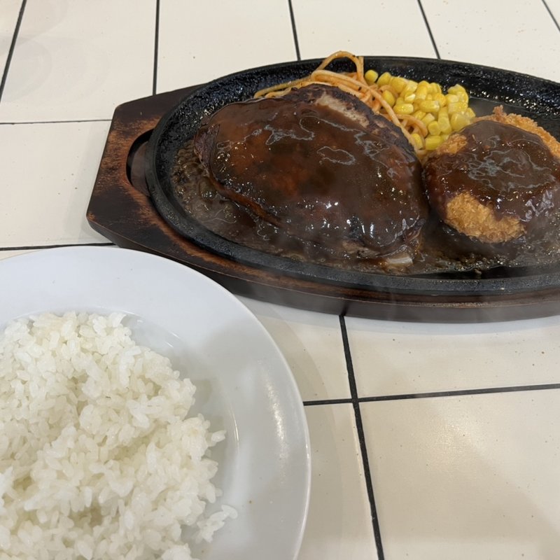 ハンバーグ&男爵コロッケ(洋食とステーキ 健)