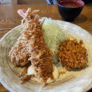 エビとヒレの盛り合わせA定食(とんかつのあさ川 )