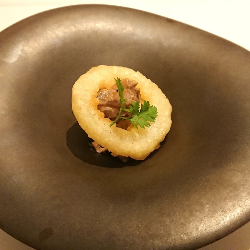 鶉と季節の茸と焼きリゾット(三輪 湯河原)