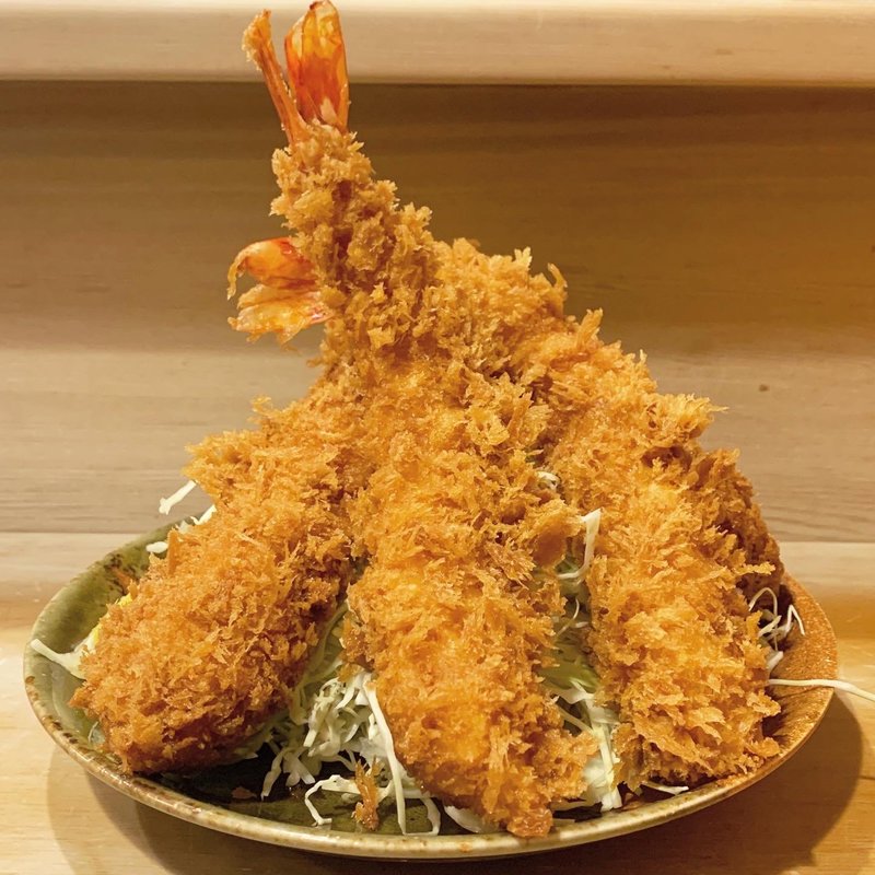 特大エビフライ(とんかつ三節)