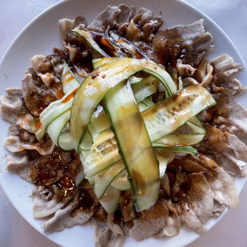 国産豚薄切り四川ニンニクソース(名鉄菜館 （めいてつさいかん）)