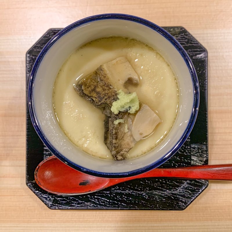 鮑の茶碗蒸し(鮨まつ本)