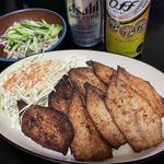 アジフライ＋鶏皮ポン酢(自宅)