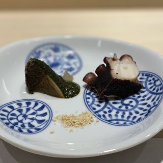 干しアワビとタコの柔らか煮(鮨 権左衛門)