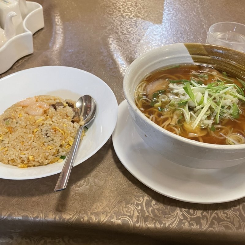 あっさりネギそばと炒飯セット(金蘭)