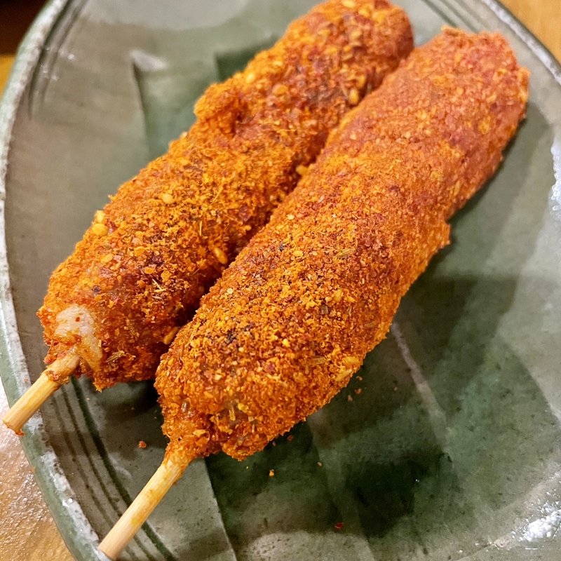 豚と海老つくねスパイス焼き(餃子坊　豚八戒)