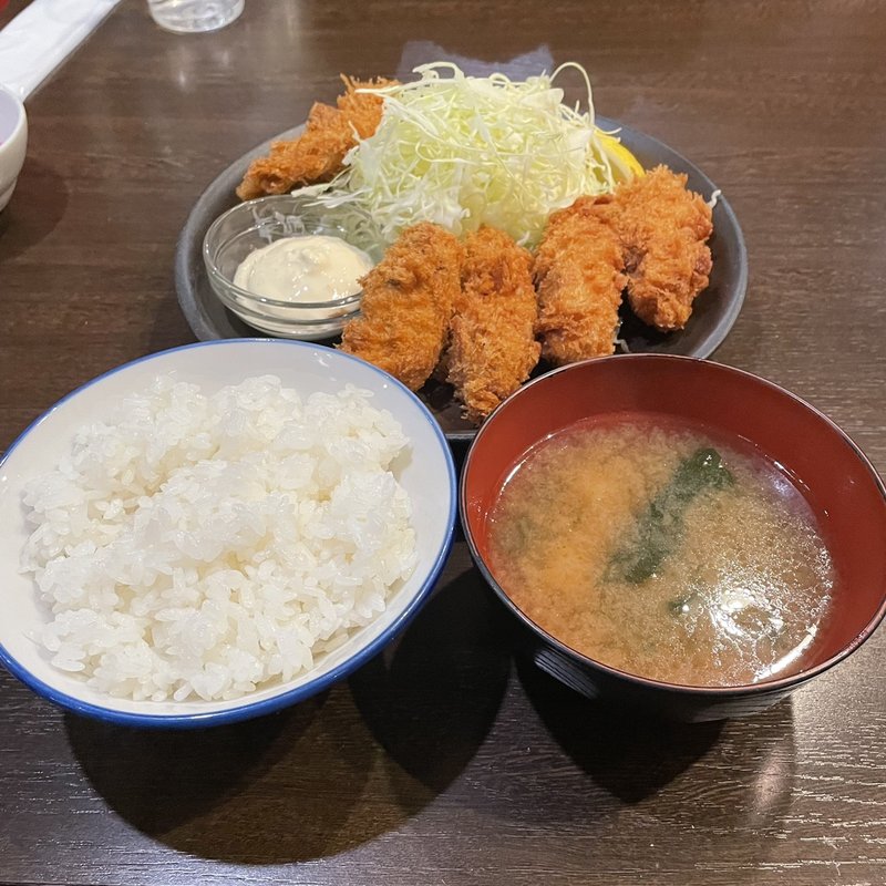 カキフライ定食＋ヒレカツトッピング(とんかつ 赤坂 水野 )