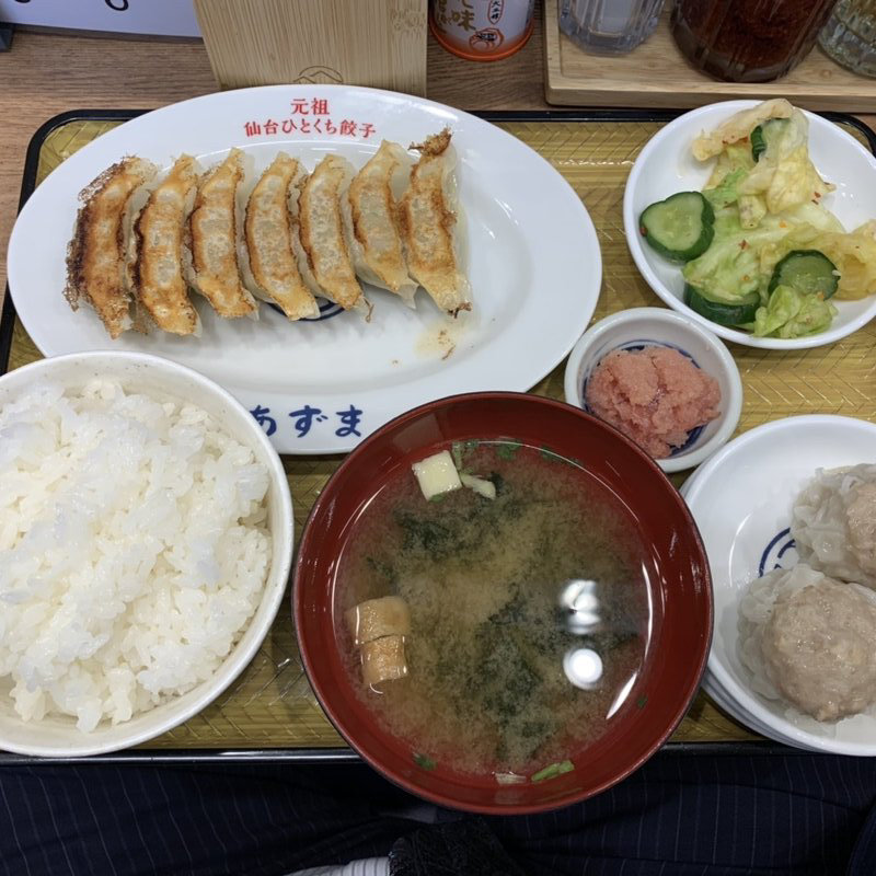 餃子焼売定食(元祖仙台ひとくち餃子　あずま　一番町店)