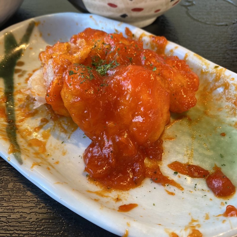 たっぷりソースの海老チリ(ザめしや 伊丹南)