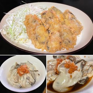 カキフライ＆牡蠣ポン酢(自宅)