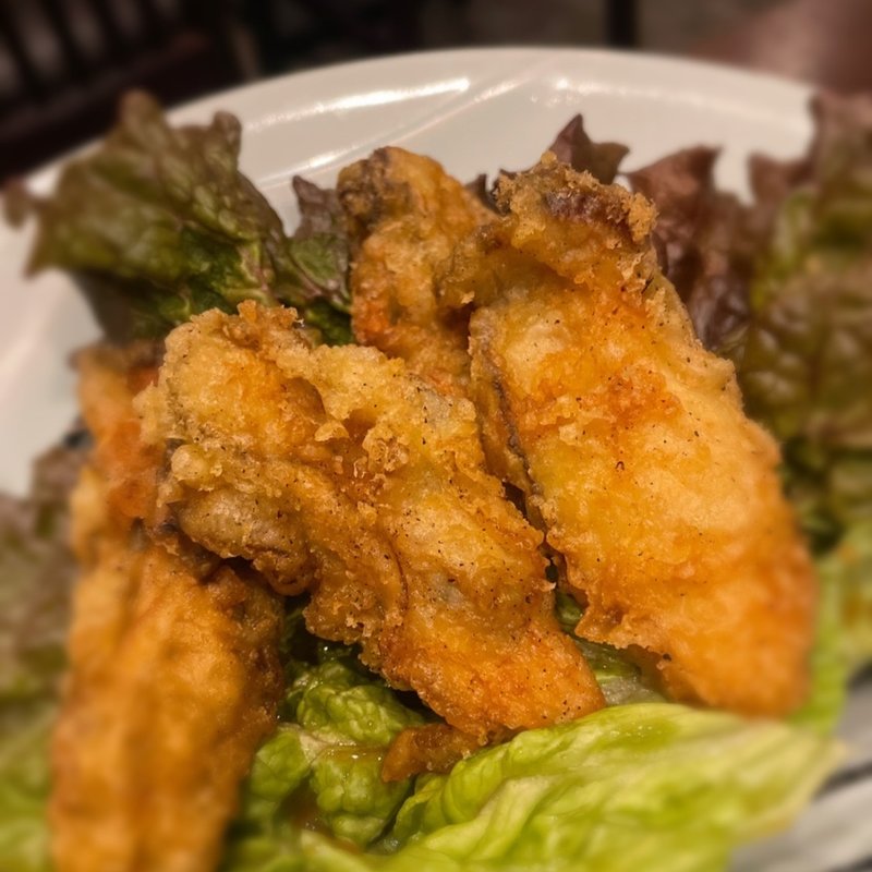 牡蠣の天ぷら(しっぽりのぶぶ)