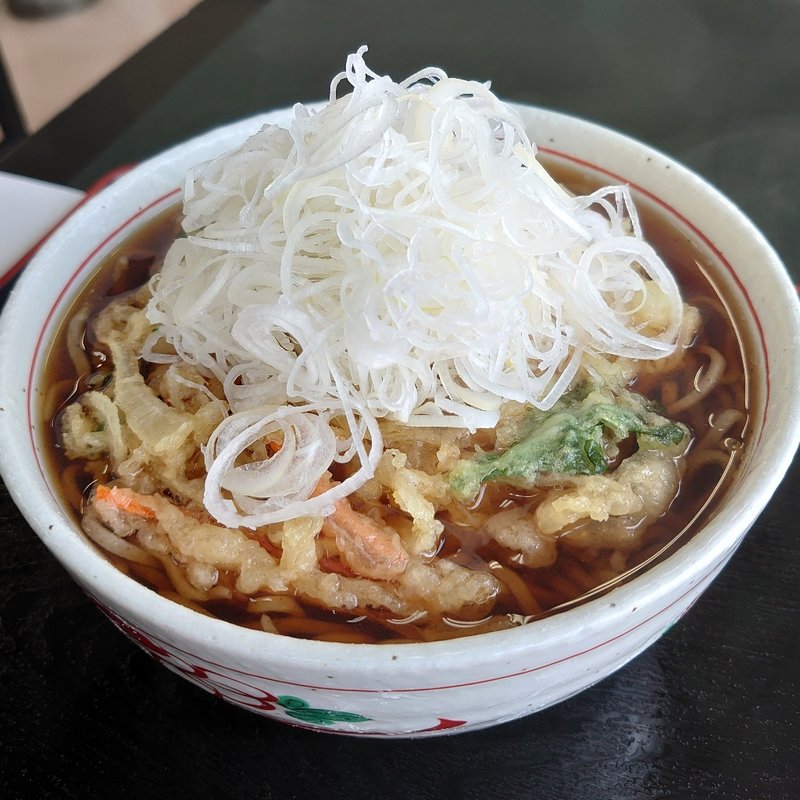 天ぷらそば＋大盛り(あけのアグリショップ　観音そば )