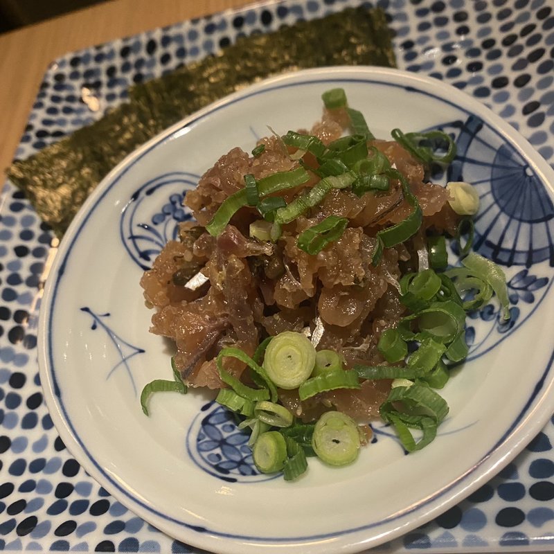 鯵のなめろう紫蘇もろみ味噌(あわよくばあー 中目黒)