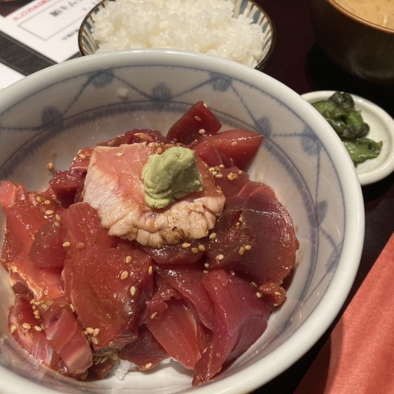 鮪ヅケ丼定食　飯増し(早瀬 （せんさいぎょ はやせ）)