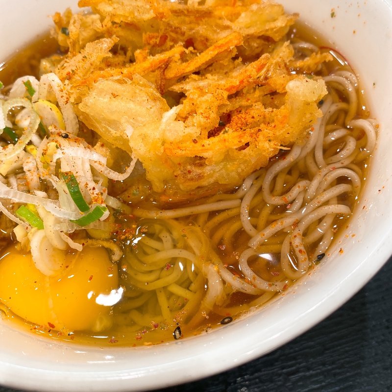 かき揚げ天玉そば(いろり庵きらく ペリエ津田沼店)