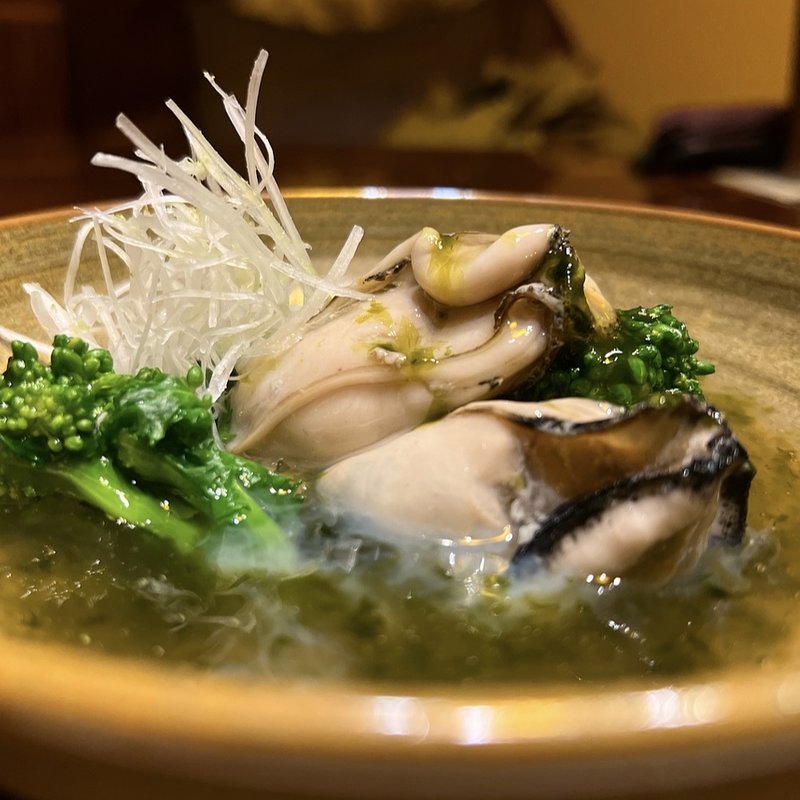 牡蠣と菜の花のあんかけ(祇園承)