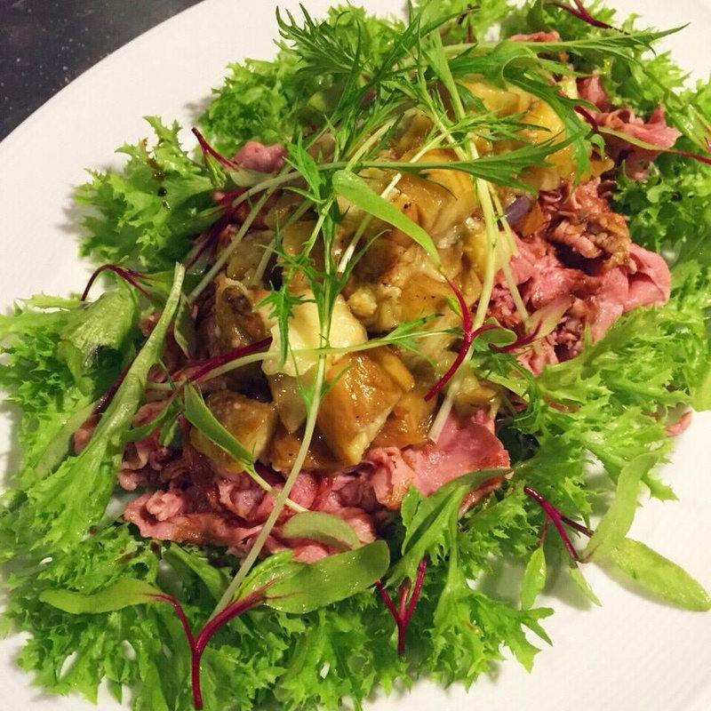 冷製牛肉しゃぶと焼き茄子の柚子胡椒ソース(セントベーネ （Sento Bene）)