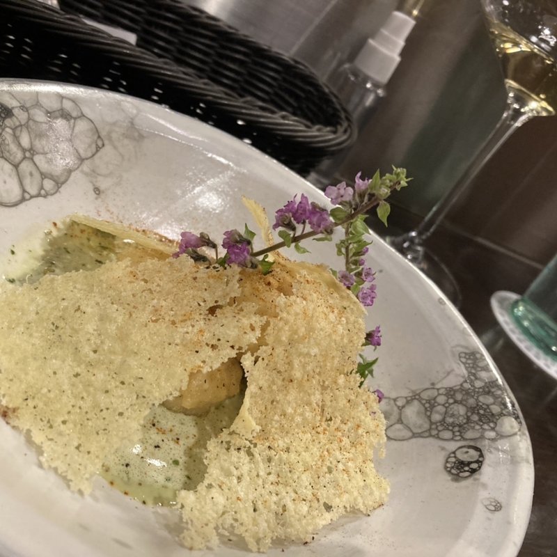 白子のフリット　バジル風味のクリーム仕立て(Enoteca 眞  （エノテカシン）)