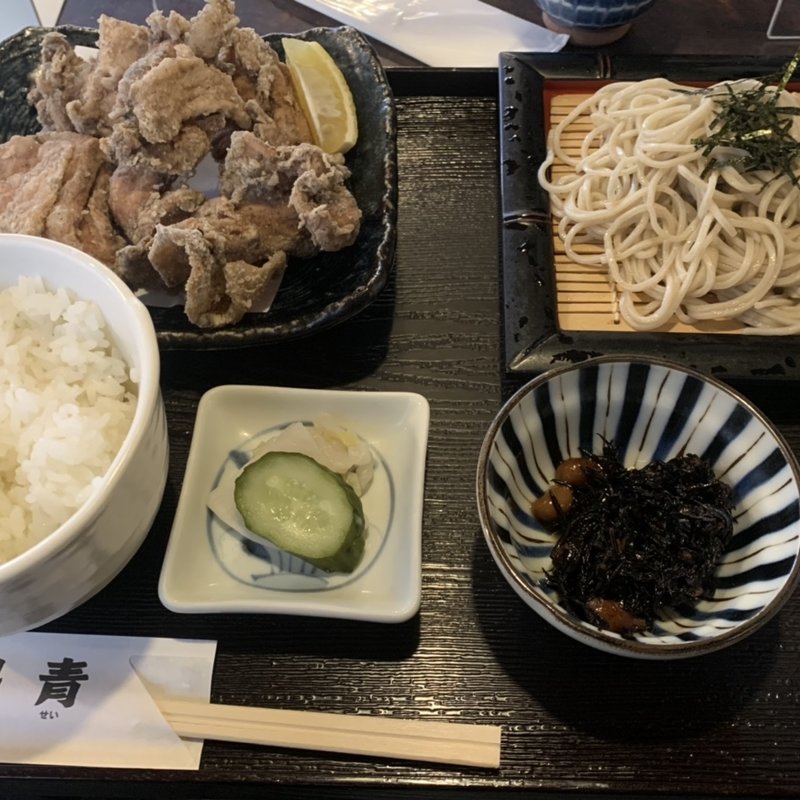 唐揚げ定食(越後そば 良青)