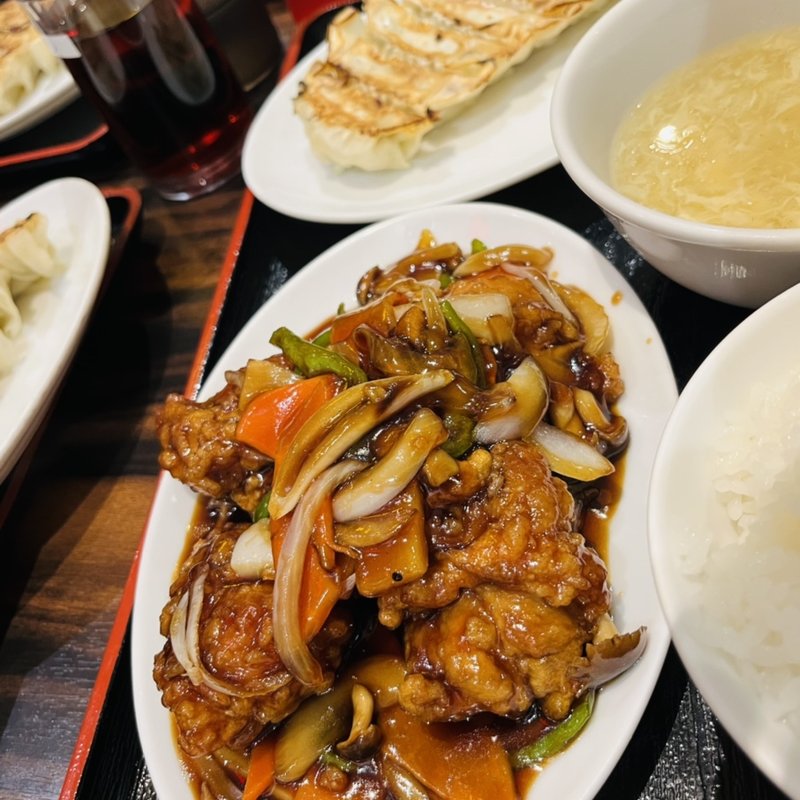 鶏肉の黒酢炒め定食(珉珉　大手町店)