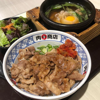肉丸セット 牛カルビ丼(肉まる商店 イオンモール堺北花田店)