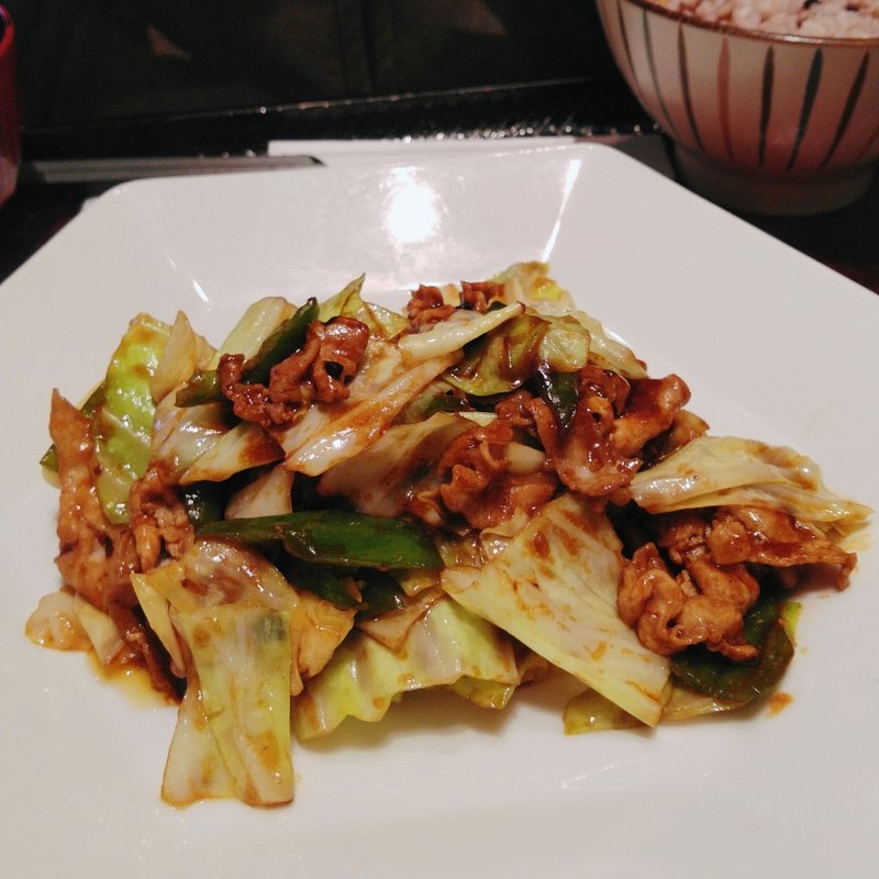 豚と野菜の豆鼓味噌炒め定食(大戸屋 水沢あてるい店)