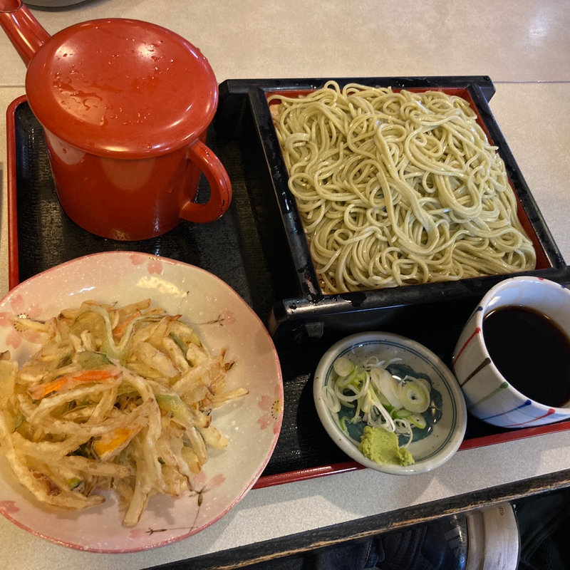 もりそば+かき揚げ(深大寺 門前そば本舗)