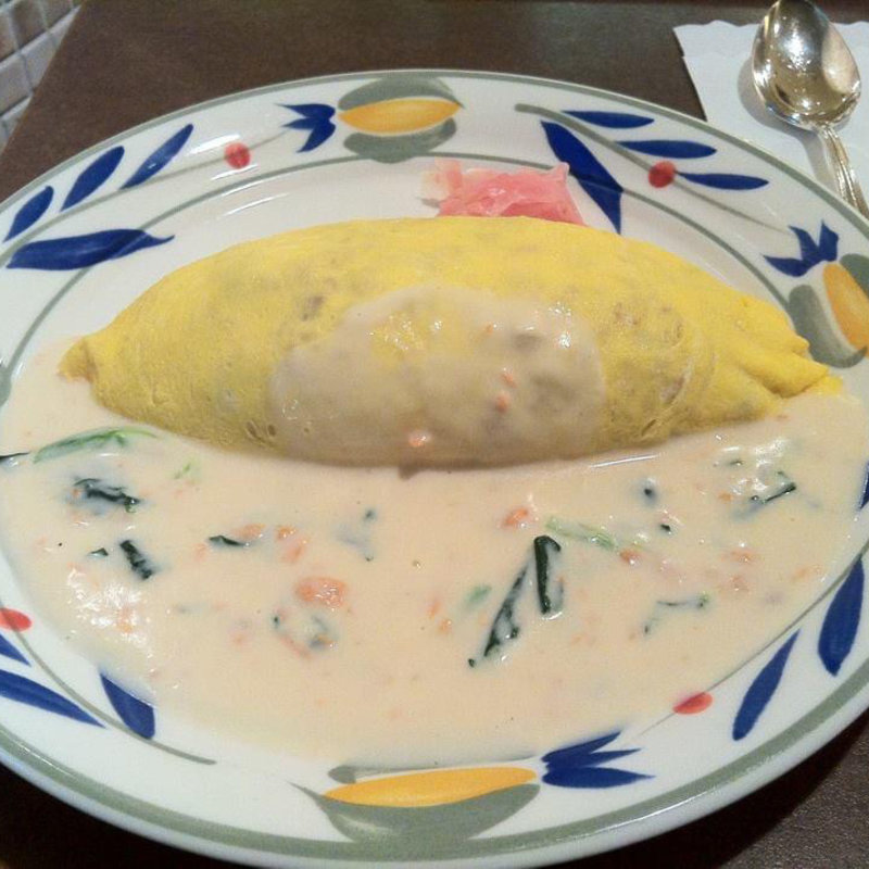 クリームソースオムライス(北極星 心斎橋本店)